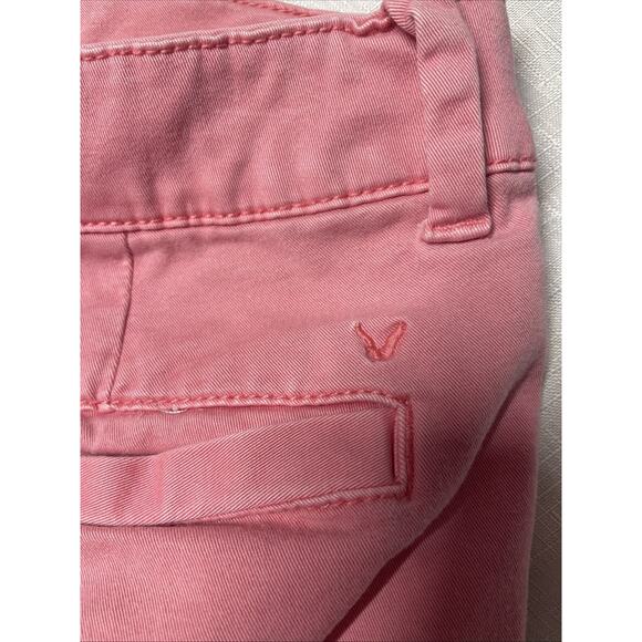 American Eagle Outfitters Barbie Pink MIDI Chino Stretch Shorts Womens Sz 6 - Picture 9 of 9
